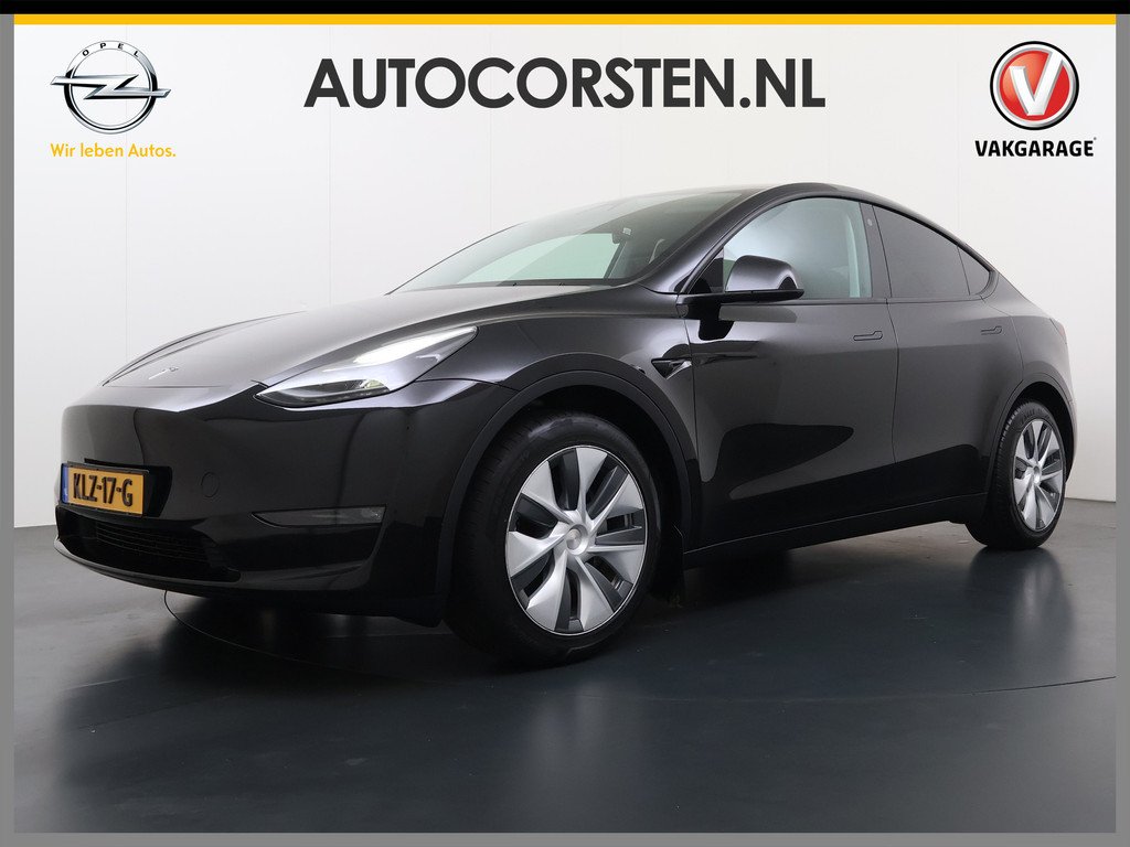 Tesla Model Y Long Range AWD 75kWh Warmtepomp Stoel+Stuur+Achterbankverwarming Premium Audio Leder Adap.Cruise Navi Camera's Ecc Keyless Voorverwarmen+Koelen Elek.Stoelen+Memory Panoramadak E