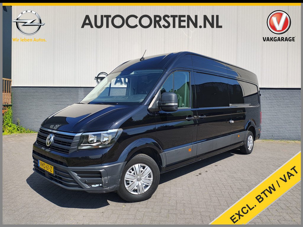 Volkswagen Crafter 35 2.0TDI 141PK Automaat L4H3 2X Schuifdeur Camera Apple Carplay Android Auto Cruise Control Navi Airco Pdc Betonplex Vloer Lat om Lat Betimmering Wandbeplating Euro 6 Orig