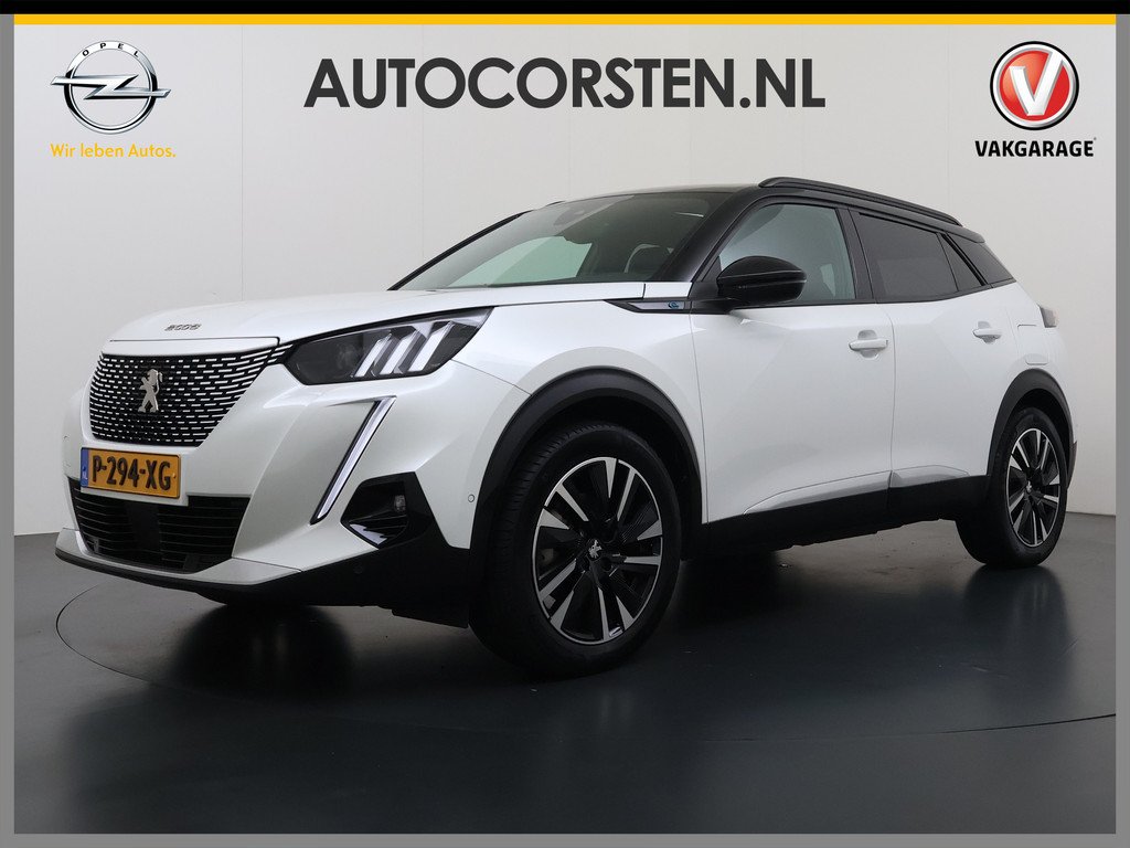 Peugeot e-2008 EV GT Pack 50kWh SOH 90% Panoramadak Trekhaak Two Tone Adap.Cruise 360°Camera Apple Carplay Android Auto 3D-Navi Ecc Pdc Keyless Regen-Lichtsensor Lane Assist Privacy Glas Lmv 