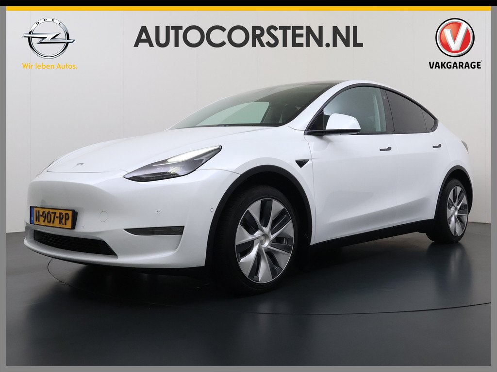 Tesla Model Y Long Range AWD 75kWh 514PK Warmtepomp Stuur+Stoel+Achterbankverwarming Panoramadak Camera's Adap.Cruise Navi Ecc Premium-Audio Leder SOH 91,4% 4WD Keyless Intel Atom®-Processor
