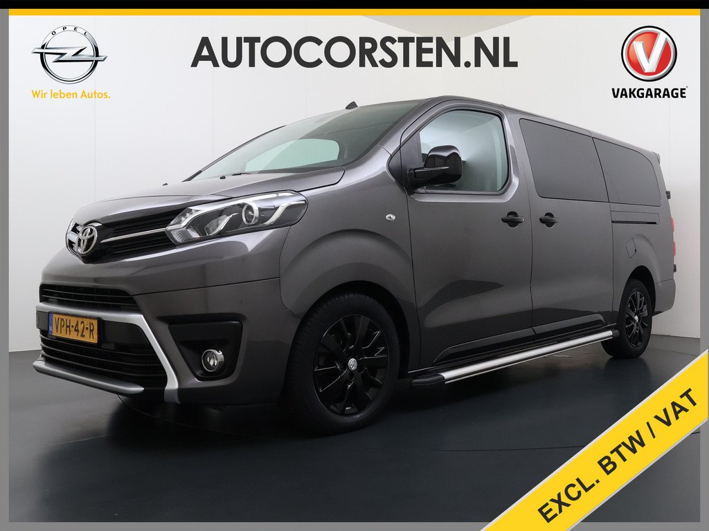 Toyota PROACE Worker L3 2.0D-4D 177PK Automaat Leder Dubbele Cabine 5-Persoons Stoelverwarming Trekhaak Camera 3D-Navi Ecc Apple Carplay Android Auto Sidebar Lmv 17" Privacy Glas Betonplex Vl