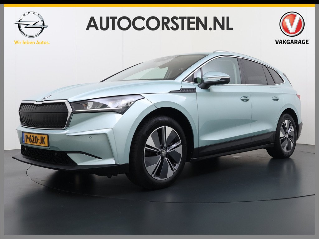 ŠKODA Enyaq iV 80 Trekhaak Adap.Cruise SOH 96% Camera Stoel+AchterbankStuurverwarming 3-Zone Ecc Navi Apple Carplay Android Auto P-Assist Privacy Glas Pdc Bluetooth Assistentie Pakket Climate